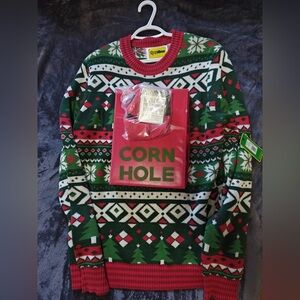 Tipsy elves cornhole Christmas Sweater